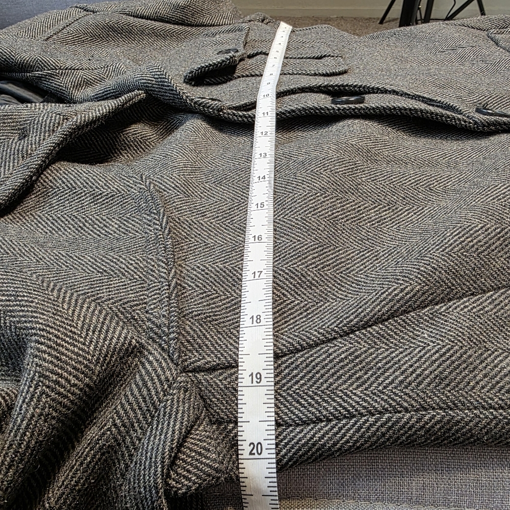 H&M Gray Wool Button Jacket - Military Preppy Peacoat - Men's 40R - Picture 16 of 17